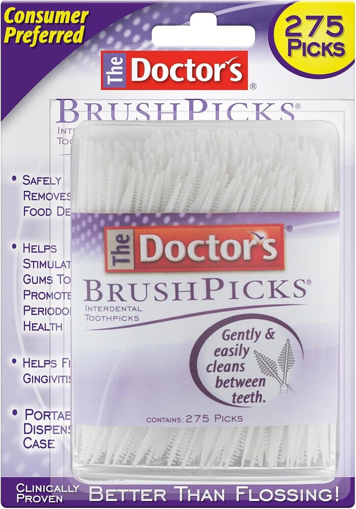 The Doctor's BrushPicks, Interdental Brushes & Dental Picks, Gently Remove Food Debris from Braces & Dental Work, 275 Count