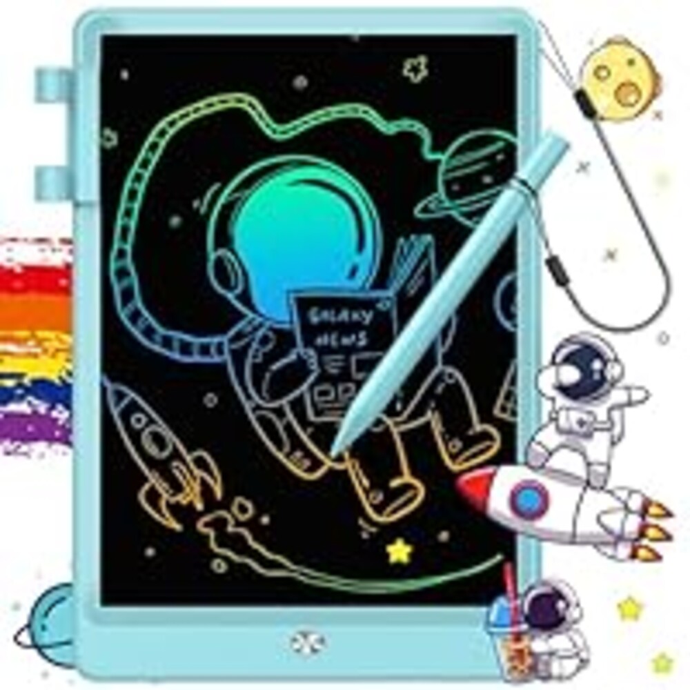 FLUESTON LCD Writing Tablet, 10 Inch Doodle Board Toys Gifts for 3-8 Year Old Girls Boys, Colorful Electronic Drawing Pad for Toddler, Easter Basket Stuffer for Kids Educational Learning Travel Toy