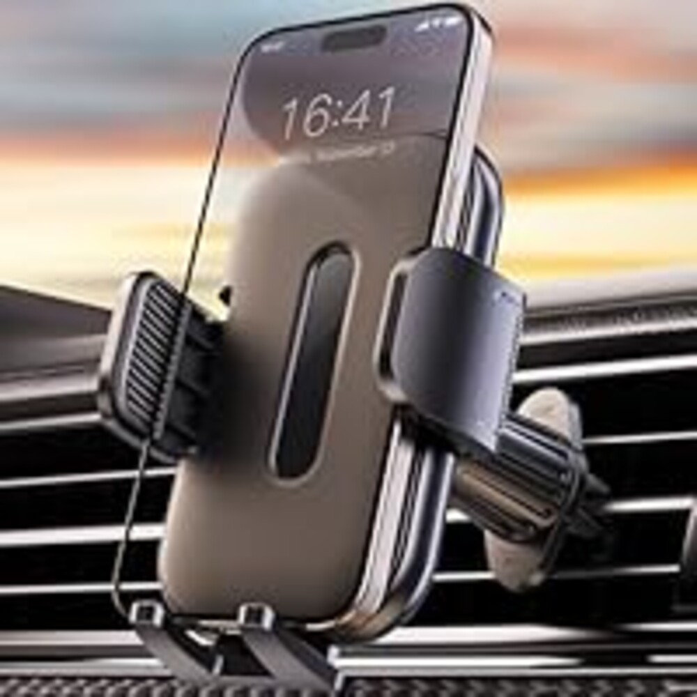 NIYEVN Upgraded Car Phone Holder Mount, New Metal Hook Clip Car Vent Phone Mount, Hands-Free Air Vent Phone Holders for Your Car Compatible with iPhone 16/15/14/13/12/11 Series and All Phones
