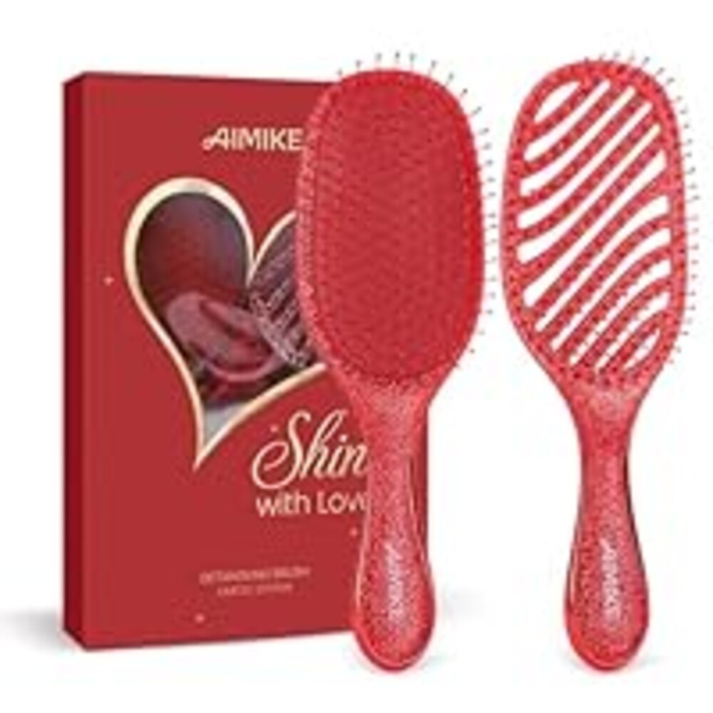 Gift for Women & Teen Girls – AIMIKE 2pcs Painless Detangler Hair Brush Set with Soft Bristles, Extra Gentle Wet & Dry Brush for Fine or Sensitive Hair, Ideal Holiday Presents