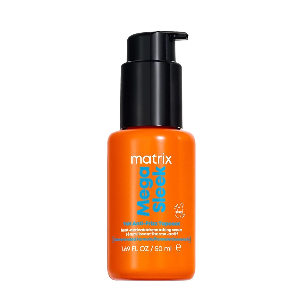 Matrix Mega Sleek 96H Anti-Frizz Topcoat Serum - Humidity Resistant Heat Protection, For Frizzy Hair & All Hair Types, Anti-Frizz Hair Care, Shine Serum
