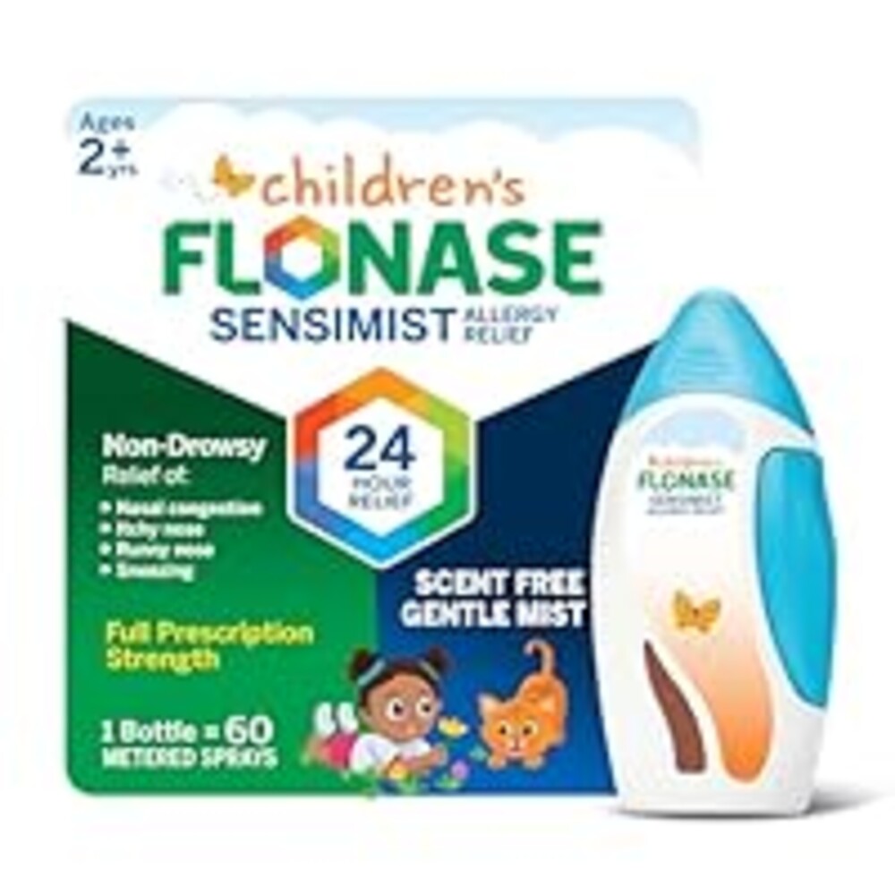 Flonase Children's Sensimist Allergy Relief Spray, 24 Hour Non-Drowsy Children's Allergy Medicine, Scent-Free, Alcohol-Free Fine Mist - 60 Sprays
