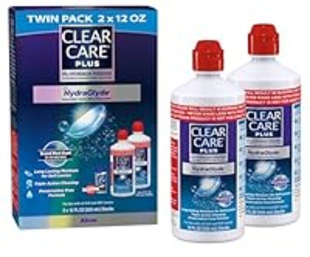 Clear Care Plus Cleaning Solution with Lens Case, Twin Pack, Multi, 12 Oz, Pack of 2