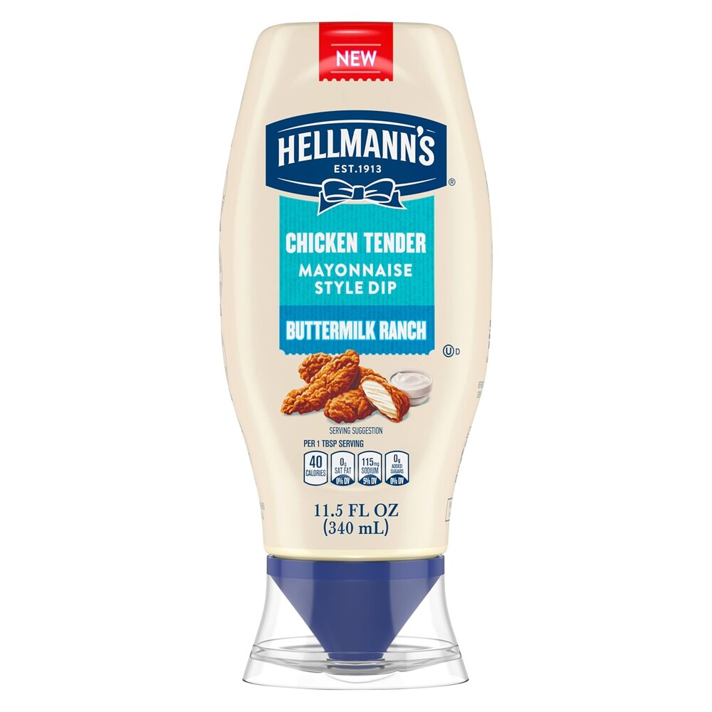 Hellmann's Buttermilk Ranch Chicken Tender Mayonnaise Style Dip Buttermilk Ranch Delicious Flavor No Artificial Flavors 11.5 Fl Oz