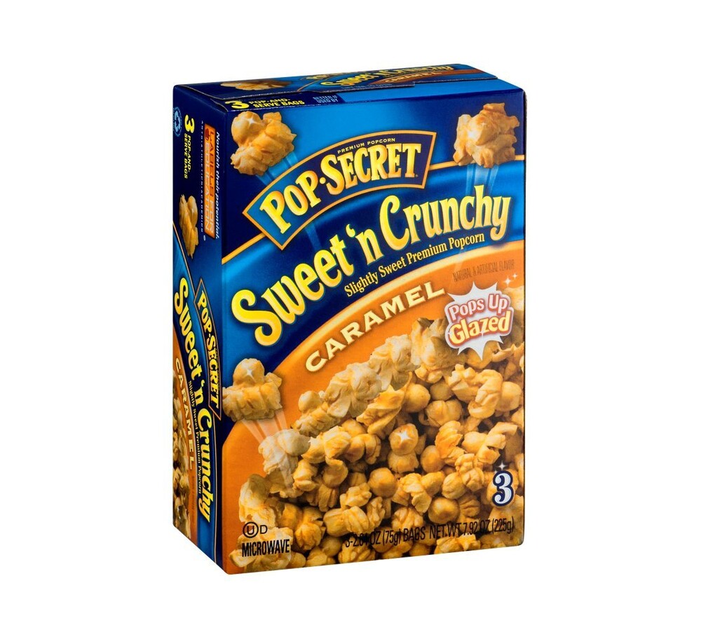 Pop Secret Caramel Microwave Popcorn 3ct Regular, 7.92oz Box (Pack of 1) - Microwave Popcorn, Non-GMO Popcorn, Caramel Crunch