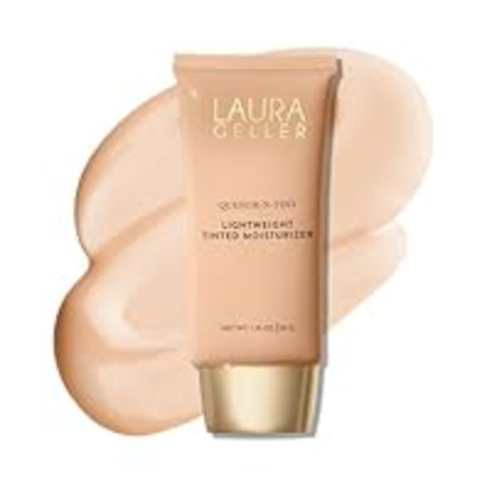 LAURA GELLER NEW YORK Quench-n-Tint Tinted Moisturizer - Sheer to Light Buildable Coverage - Natural Glow Finish - Lightweight Formula with Hyaluronic Acid, 01 Porcelain/Fair