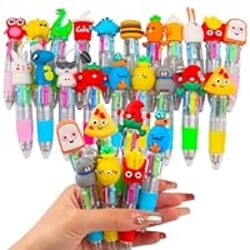CZWZ 20Pcs Mini Multicolor Pens in One 4-in-1 Cute Pens Bulk for Kids, Fun Kawaii Ballpoint Pens for Birthdays and Children's Party Favors Gifts Teacher School Supplies