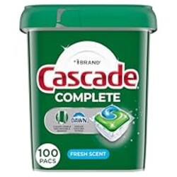 Cascade Complete Dishwasher Pods, Dishwasher Detergent, Dish Detergent Tab Tablets, Fresh, 100 Count