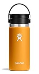 Hydro Flask Flex Sip Coffee Tumbler – Insulated Stainless Steel, Non Spill, Leak Proof Travel Coffee Cup 16 Oz Fossil Brown