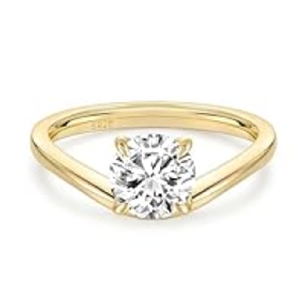 EAMTI 2CT 925 Sterling Silver Engagement Rings for Women Round Cut CZ Bands Solitaire Cubic Zirconia Curved Wedding Promise Gold Rings for Her Size 5