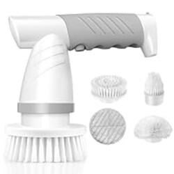 Electric Spin Scrubber, Bathroom Shower Electric Scrubber for Cleaning Tub/Tile/Floor/Sink/Window, Power Cleaning Brush Rechargeable Cordless with 4 Replaceable Cleaner Brush Heads