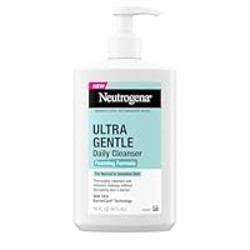 Neutrogena Ultra Gentle Foaming Facial Cleanser, Fragrance Free Hydrating Face Wash for Sensitive Skin, Daily Non Over Drying Makeup Remover, Hypoallergenic, Soap & Dye Free, Non-Comedogenic, 16 Fl Oz
