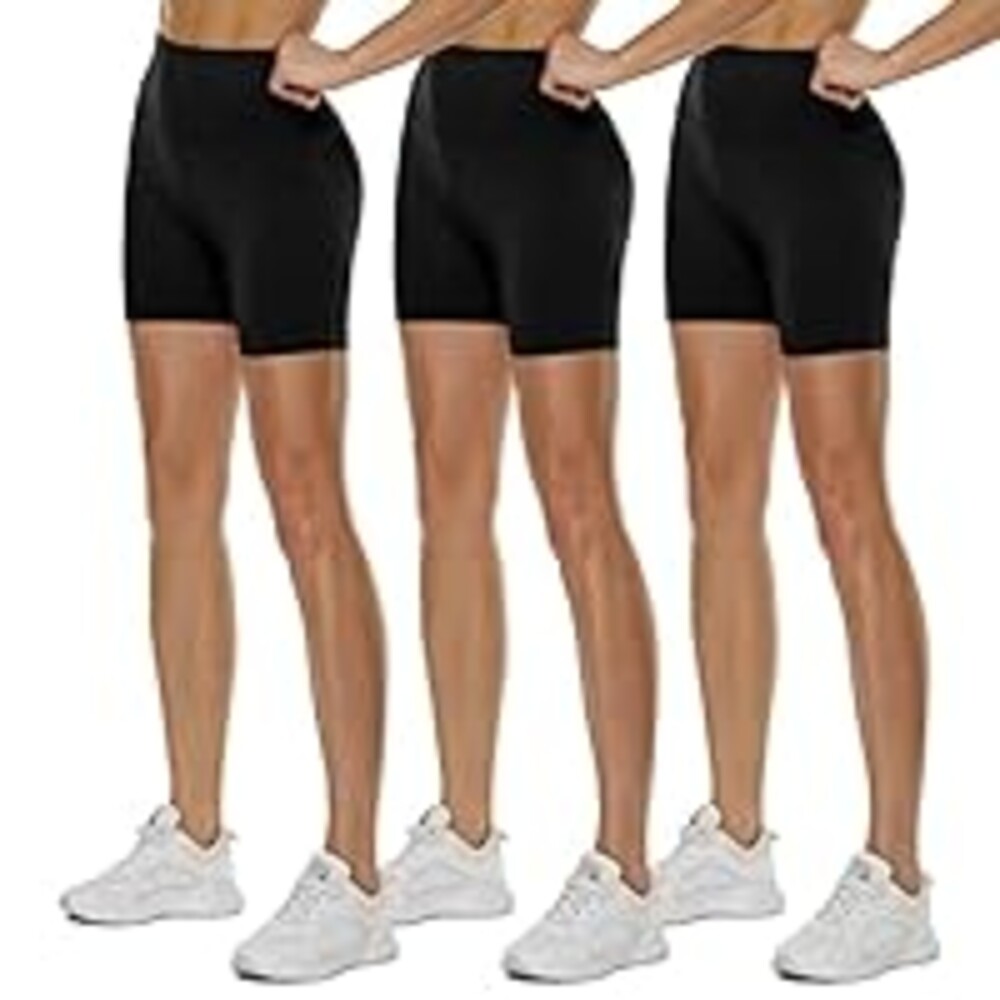 QGGQDD 3 Pack High Waisted Biker Shorts for Women – 3"/ 5"/ 8" Black Workout Yoga Compression Tummy Control Shorts for Running Clothing