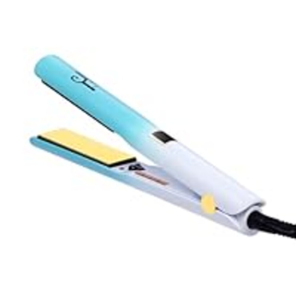MEEKNISS 2-in-1 Flat Iron & Hair Curler, 1 Dual Voltage Straightener (122°F-500°F) with 10s Heat Up, 3D Floating Plates & Auto Shut-Off for Travell UL Certified