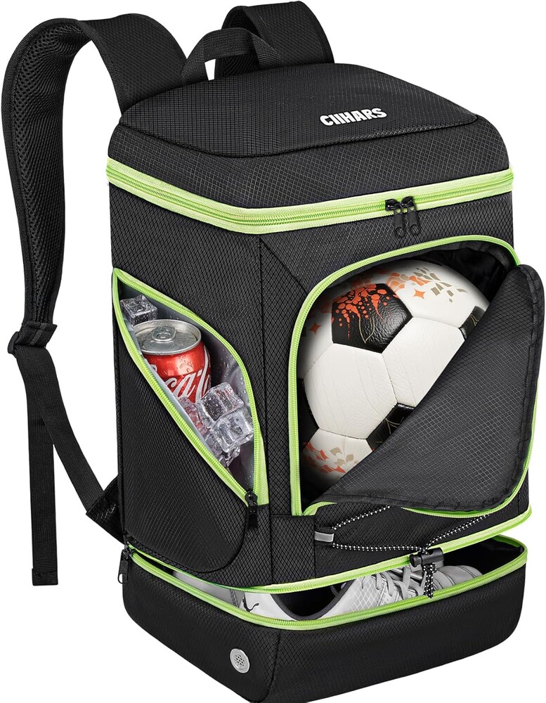 Soccer Backpack,Soccer Bag with Ball Holder,Sport Equipment Bags Water resistant Includes Separate Cleat Fit Basketball Volleyball Football