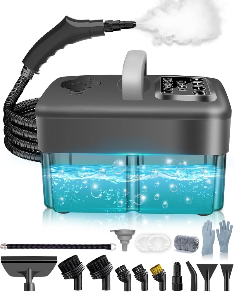 Steam Cleaner for Home - 1600ML Water Tank 15s Heat-Up Portable Steamer for Cleaning, 6 Level Adjustable, 2500W, 45PSI, 250°F Steam, Handheld Steam Cleaner for Car Detailing, Grease, Tile,Grout