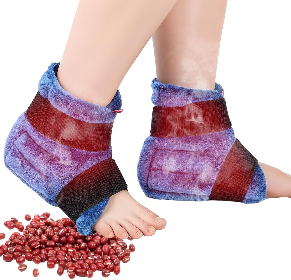 Comfytemp Ankle Foot Warmers for Feet Heating Pads Microwavable Heated Slippers, Microwave Moist Heat Pads Ankle Heating Pad for Plantar Fasciitis, Achilles Tendinitis, Sprains, Get Well Items