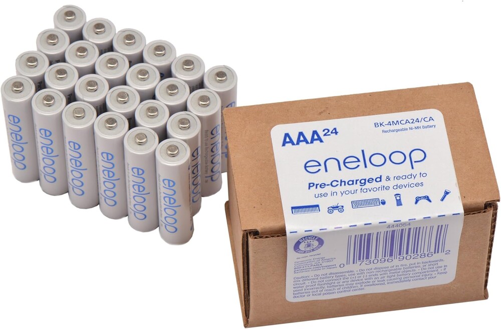 Eneloop Panasonic BK-4MCA24/CA AAA 2100 Cycle Ni-MH Pre-Charged Rechargeable Batteries, 24-Battery Pack