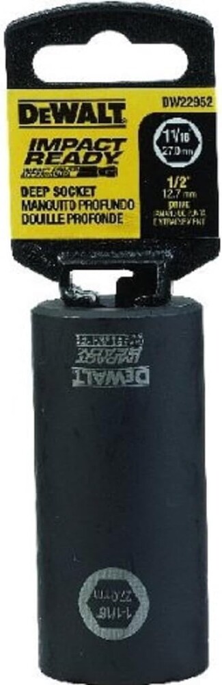 DEWALT DW22952 1-1/16-Inch IMPACT READY Deep Socket for 1/2-Inch Drive