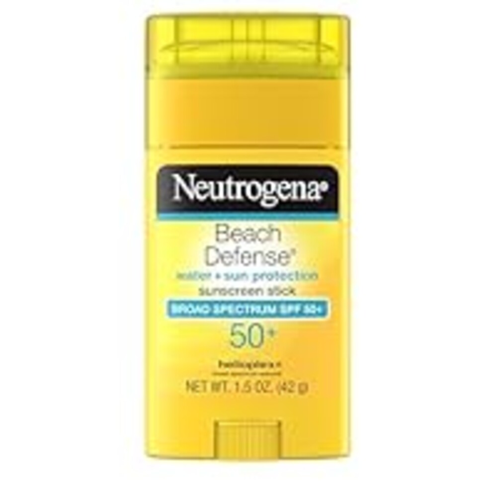 Neutrogena Beach Defense Sunscreen Stick SPF 50, Broad Spectrum Sun Protection for Face & Body, Water-Resistant, Non-Greasy Formula, Travel Size for Beach & Outdoor Use, 1.5 oz (42 g)