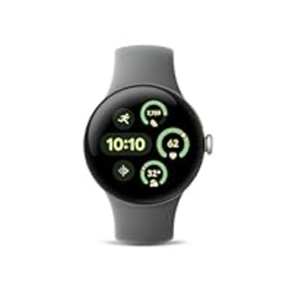 Google Pixel Watch 3 (41mm) 2024 Model - Android Smartwatch, Heart Rate Tracking, Fitbit Advanced Running, Fitness Insights, 24-Hour Battery - Champagne Gold Aluminum Case - Hazel Band - Wi-Fi