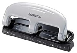 Bostitch Office EZ Squeeze 3-Hole Punch, 20 Sheet Capacity, Reduced Effort, No Jam Technology, Silver