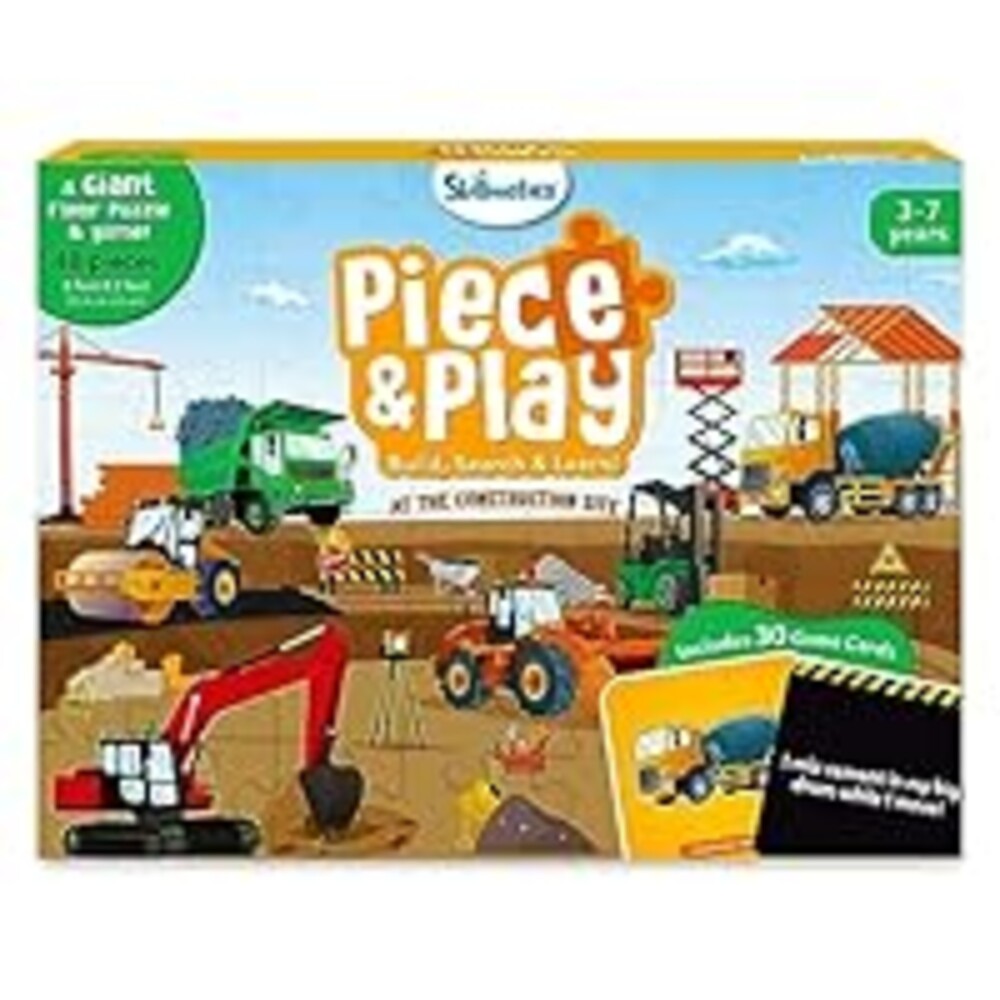 Skillmatics Floor Puzzle & Game - Piece & Play Construction Site, Jigsaw & Toddler Puzzles, Educational Toy, Gifts for Boys & Girls Ages 3, 4, 5, 6, 7 (48 Pieces, 2 x 3 feet)