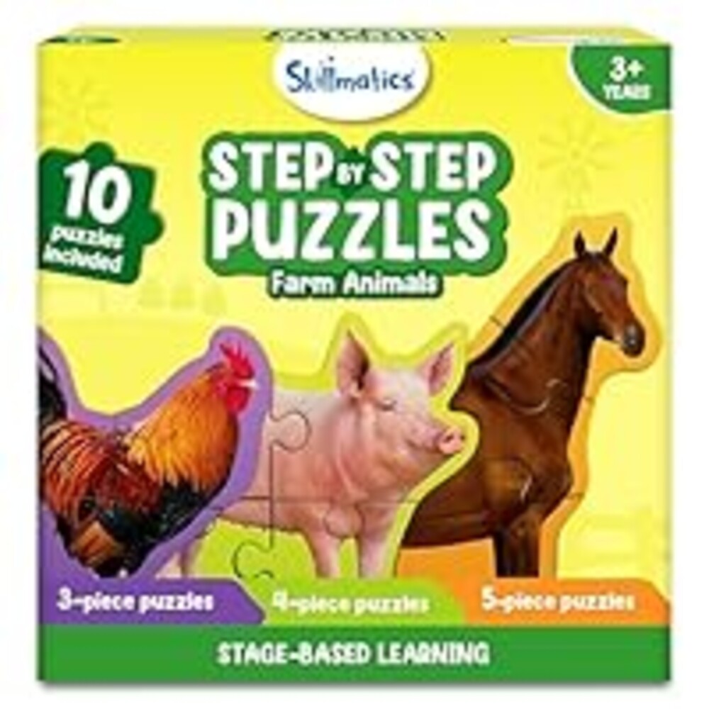 Skillmatics Step by Step Puzzles - 40 Piece Jigsaw & Toddler Puzzle, Easter Basket Stuffers, Montessori Educational Toy for Boys & Girls, Travel Friendly, Gifts for Kids Ages 3, 4, 5 & Up