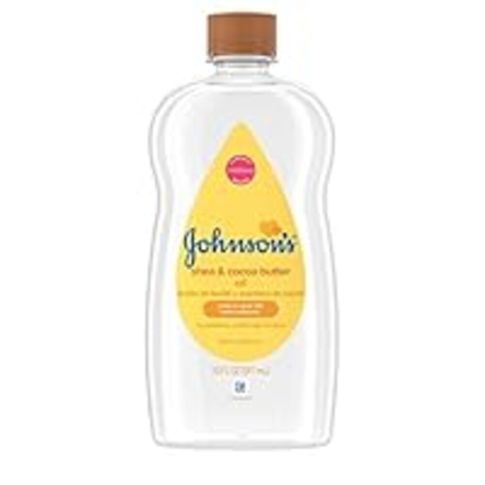 Johnson's Baby Oil, Mineral Oil Enriched with Shea & Cocoa Butter to Prevent Moisture Loss, Hypoallergenic, 20 fl. oz