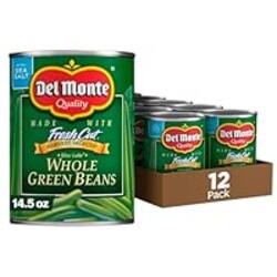 DEL MONTE HARVEST SELECTS BLUE LAKE Whole Green Beans, Canned Vegetables, 12 Pack, 14.5 oz Can