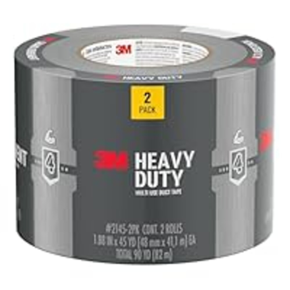 3M Heavy Duty Duct Tape, 1.88in x 45yd, 2 Rolls, Multi-Surface, Temporary Solutions for Sealing, Holding, and Reinforcing, Tear by Hand Vertically and Horizontally, Staple for Every Toolbox