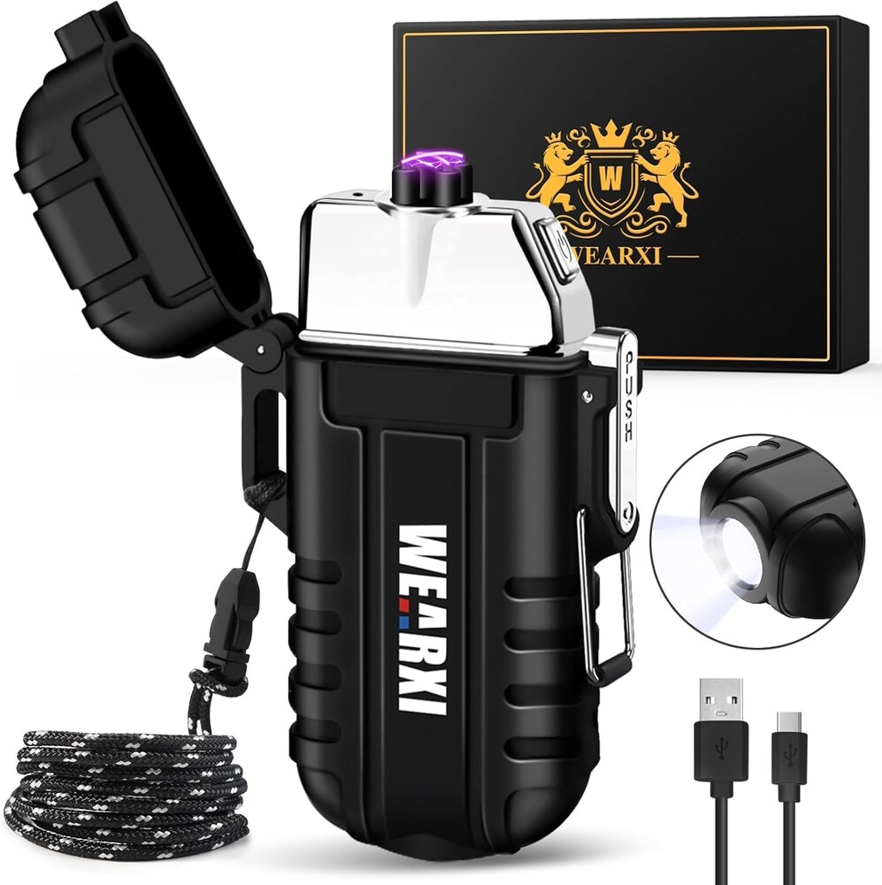WEARXI Gifts for Men Electric Lighter, Birthday Gifts for Men/Boyfriend, Mens Gift for Him Husband, Fathers Day Dad Gifts from Daughter Son, Dad Gifts Cool Gadgets, Camping Accessories