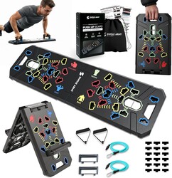 Solid Push Up Board | 20-in-1 Home Workout Equipment | Multi-Functional Pushup Board For Men & Women | Professional Pushup Stands For Chest Muscles