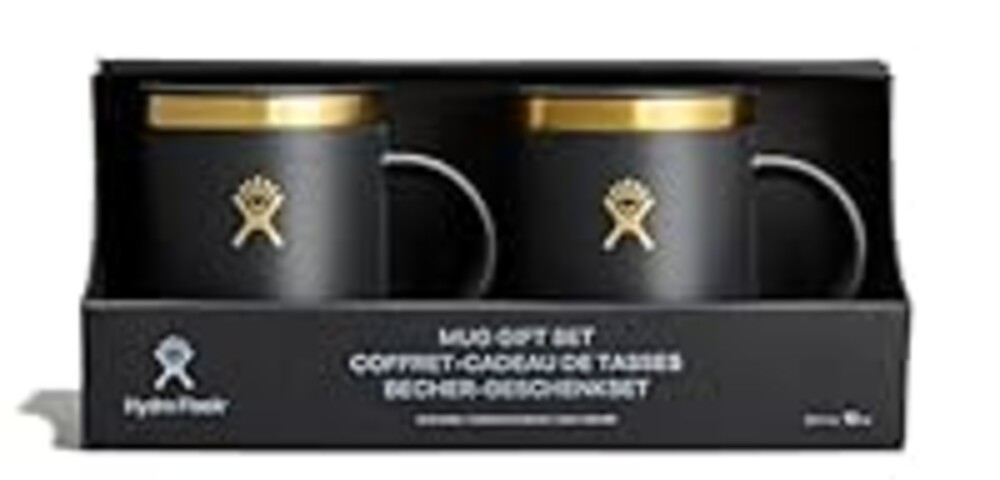 Hydro Flask Coffee Mug Gift Set - Insulated Stainless Steel, Non-Spill, Leak Proof Travel Mugs 12 Oz Black Tie Set