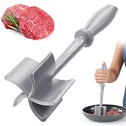 Premium Meat Chopper for Ground Beef - CLUEAPOP Heat Resistant Meat Masher - Kitchen Tools & Gadgets - Ground Beef Smasher - Non Stick Hamburger Chopper - Cook Ground Meat with Easy