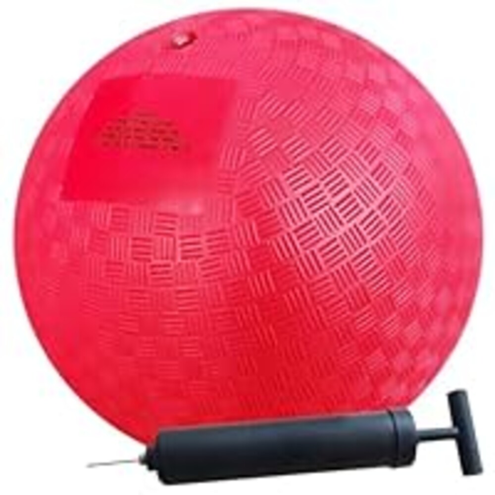 AppleRound 8.5 Inch Playground Ball with Air Pump, Pack of 1 Ball with 1 Pump, Official Size for Dodge Ball, Handball, Camps and Schools (Red)