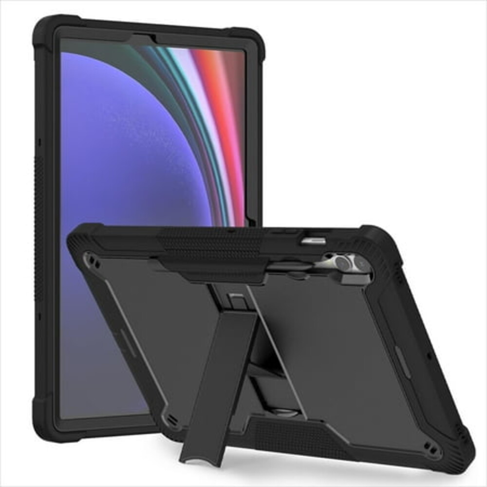 TECH CIRCLE 3-in-1 Case for Samsung Galaxy Tab S9 Ultra Tablet 14.6 Inch 2023 (Model SM-X910) , Heavy Duty Shockproof Rugged Kids Case Cover with Sturdy Kickstand / Pen Holder, Black