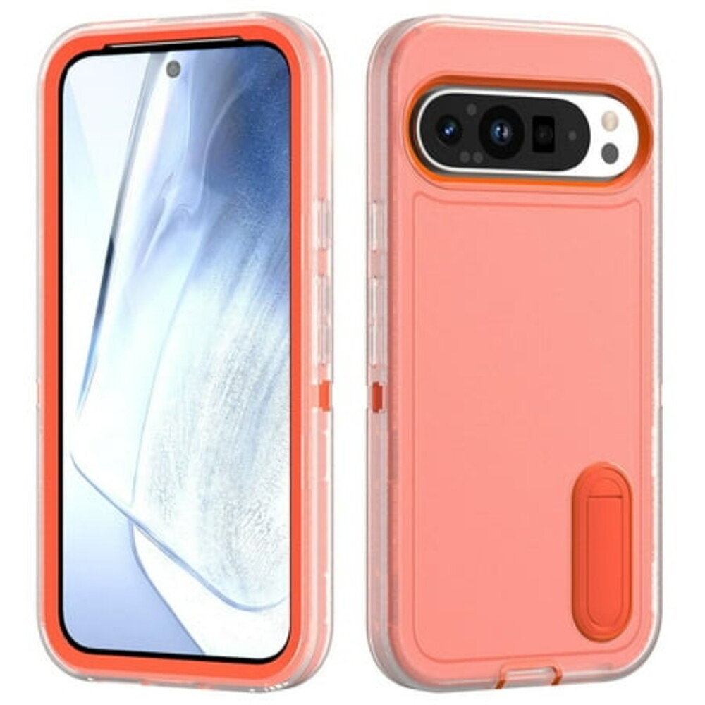 TECH CIRCLE Case for Google Pixel 9 Pro XL 6.8" (2024 Release), Fashion Durable Protective Shockproof Phone Case with Kickstand, Lightweight Cute Slim Snug Fit Pocket-friendly Cover, Orange