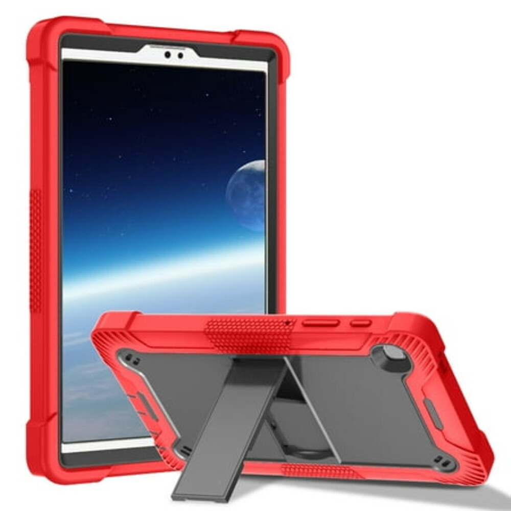 Galaxy Tab A 8.0" 2019 SM-T290 Case, DETUOSI Slim Heavy Duty Shockproof Rugged Protective Cover with Built-in Stand for Samsung Galaxy Tab A 8 Inch (SM-T290/T295/T297) 2019 Tablet,Red