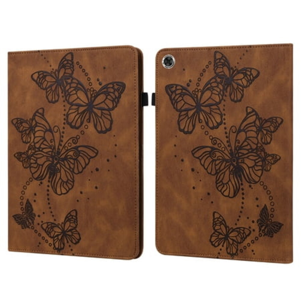 Galaxy Tab A8 (10.5") Case (SM-X200) - TECH CIRCLE [Cute Butterfly Pattern] Fold Stand Case Protective PU Leather Flip Cover with Card Holders for Samsung Galaxy Tab A8 10.5-Inch Tablet, Brown