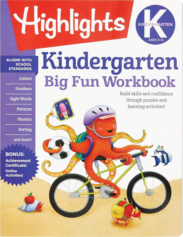 Kindergarten Big Fun Workbook: Kids Workbook with Tracing Worksheets, Alphabet Practice, Math Activities and Puzzles for Kindergarten Prep and Learning