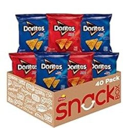Doritos Flavored Tortilla Chips, Favorites Variety Pack (Nacho Cheese and Cool Ranch), 1 Ounce (Pack of 40)