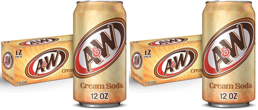 A&W Cream Soda, 12 fl. oz. Cans, 12 Pack (Pack of 2)