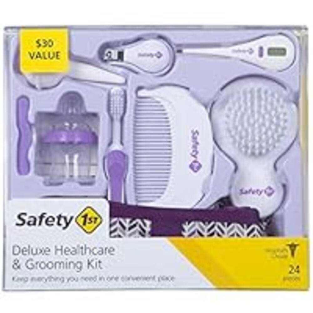 Safety 1st Deluxe Baby Healthcare and Grooming Kit, Pyramids Grape Juice, Newborn Baby Essentials, One Size, 24 Pieces