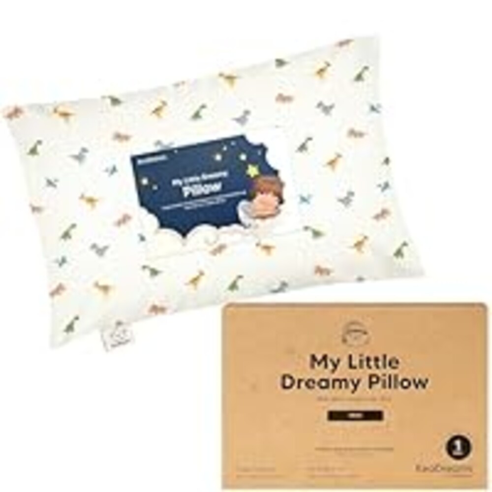 Mini Toddler Pillow with Pillowcase - 9x13 My Little Dreamy Travel Kids Pillow for Sleeping, Toddler Bed, Small, Tiny, Organic Cotton Pillowcase, Soft & Breathable, Kids 2-4 Years Old (Roarsome)