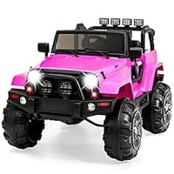 Best Choice Products Jumbo 12V Kids Electric Vehicle Toy Ride On Car with Parent Remote Control for Toddlers, Seat Harness, 65 lb Weight Capacity, Spring Suspension, 3.7 MPH Max Speed - Pink