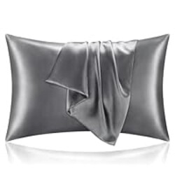 BEDELITE Satin Pillowcase for Hair and Skin, Super Soft and Cooling Similar to Silk Pillow Cases 2 Pack with Envelope Closure, Gift for Women Men(20"x30" Queen Size, Dark Grey)