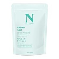Dr. Natural Epsom Salt - Bath Salts for Stress Relief - Relaxing and Skin Softening Epsom Salt Bath Soak - Magnesium Boost - Ocean Breeze - 15 oz