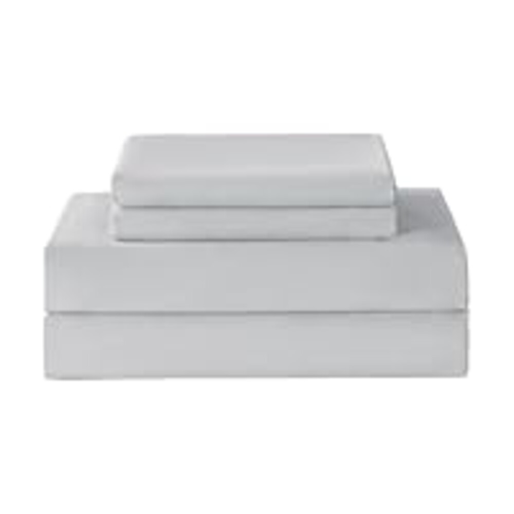 Yibeizi King Size Sheets Set Cooling Deep Pocket Bed Sheet Sets, Light Grey Soft Microfiber Oeko-Tex Hypoallergenic Sheets & Pillowcases Wrinkle Free Bedsheets