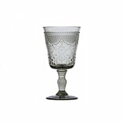 FORTESSA Debutante Vintage Themed Glassware, 10 Ounce Water Goblets (Set of 6), Dishwasher-Safe Water Glasses, Smoke Gray